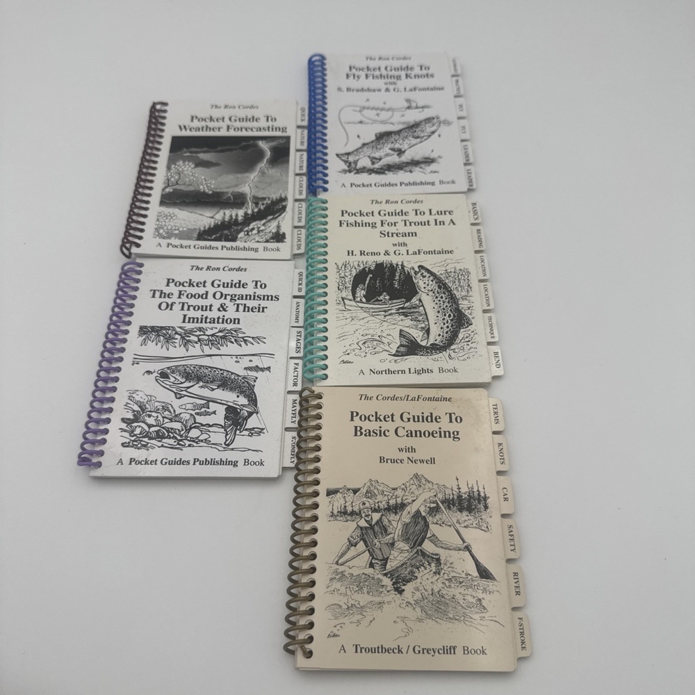 Lot Of Five (5) Ron Cordes Waterproof Pocket Guides - Fly Fishing Trout Weather